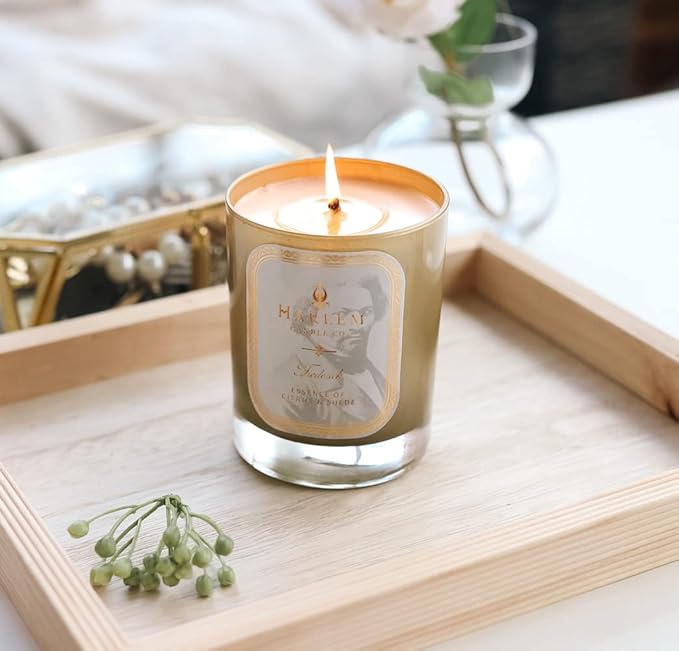 HARLEM CANDLE CO. Frederick - Luxury Scented Soy Candle, 11 oz - 80-Hour Burn Time | Bergamot, Yuzu, Cardamom, Suede, Sandalwood | Scented Candles for Home - Bloomnest