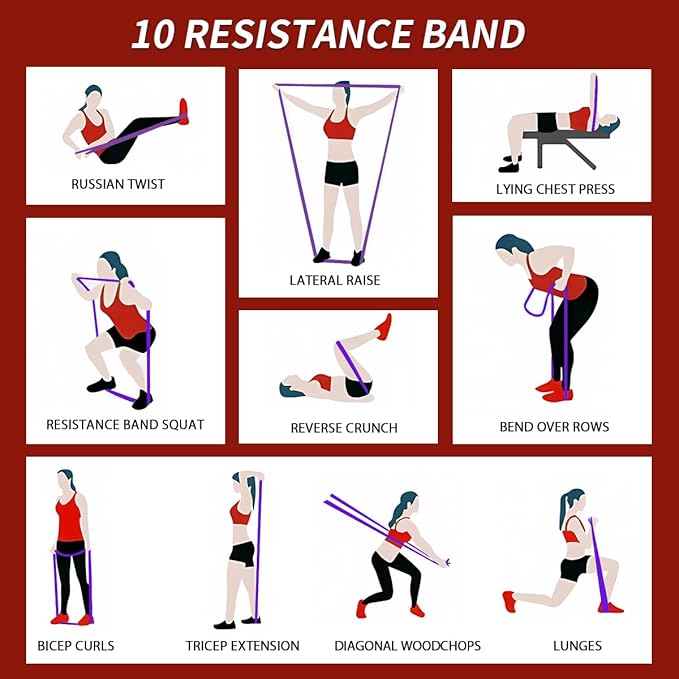 WHATAFIT Resistance Bands, Pull Up Assistance Bands, Exercise Bands, Workout Bands Set for Men and Women Home Fitness, Body Stretching, Strength Training, Physical Therapy - Bloomnest