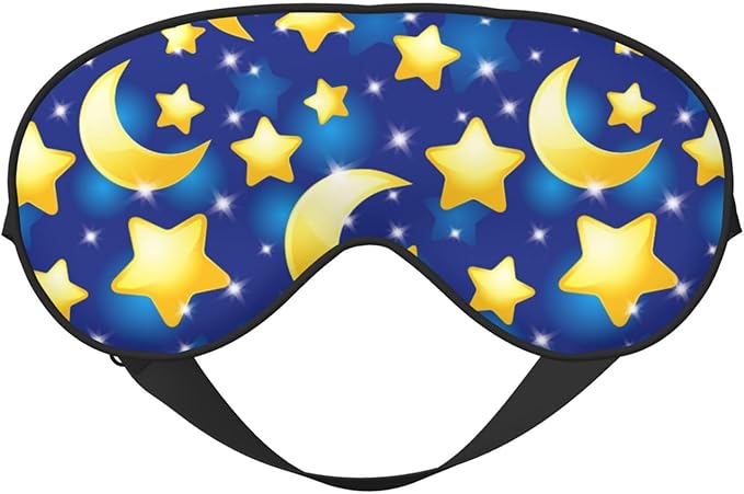 Night Sky Star and Moon Sleeping Eye Mask Eye Mask for Sleeping Soft Comfort Eye Shade Blackout Eye Cover for Deep Rest Travel Nap Meditation - Bloomnest