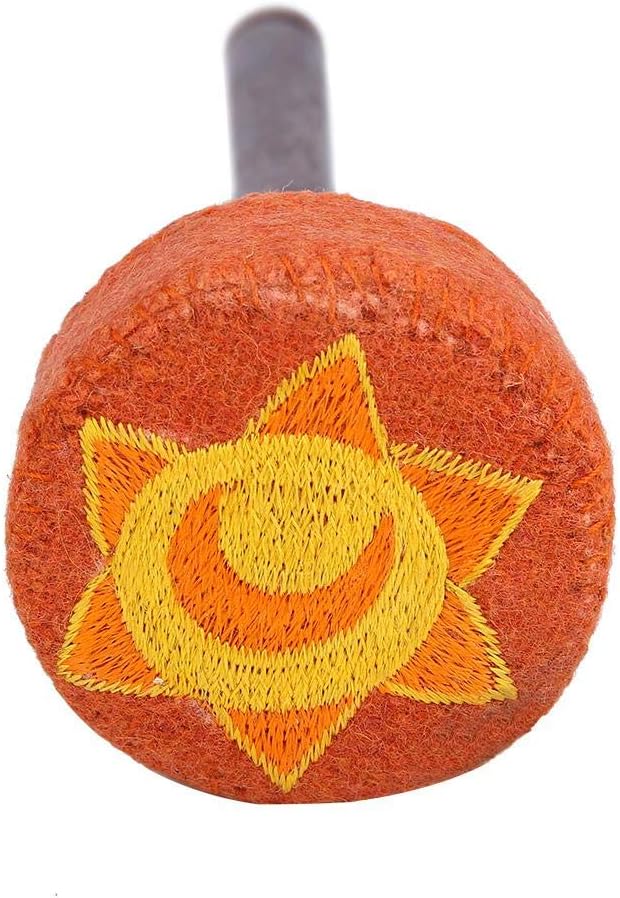 Hard Wood Felted Striker, Handmade Hard Wood Multi-Purpose Tibetan Buddhism Singing Bowl Mallet Striker Stick for Meditation Chakra Healing Prayer and Yoga (Orange) - Bloomnest