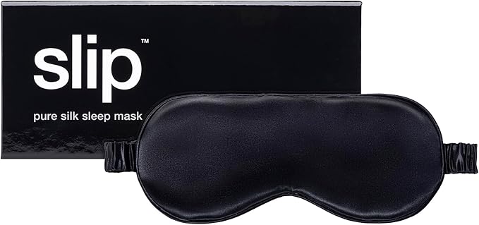 slip Pure Silk Sleep Mask - 100% Mulberry Silk, Ultra Soft & Comfortable, Blocks Light for Restful Sleep| Adjustable Strap for Perfect Fit, Gentle on Skin & Hair (Black - 1 Count Pack of 1) - Bloomnest