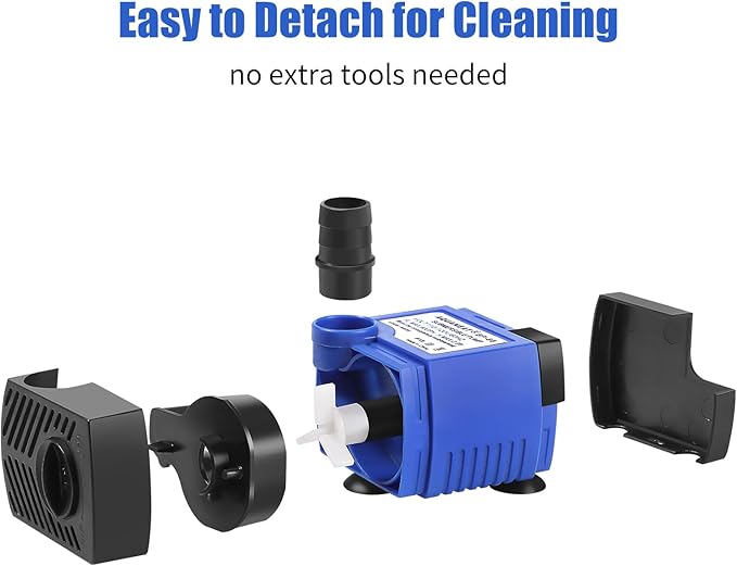 AQUANEAT Small Fountain Pump, 50 GPH Mini Submersible Water Pump with 3.3 ft Tubing, for Aquarium Fish Tank, Pet Water Fountain, Hydroponics, Pond Waterfall Filter Pump - Bloomnest