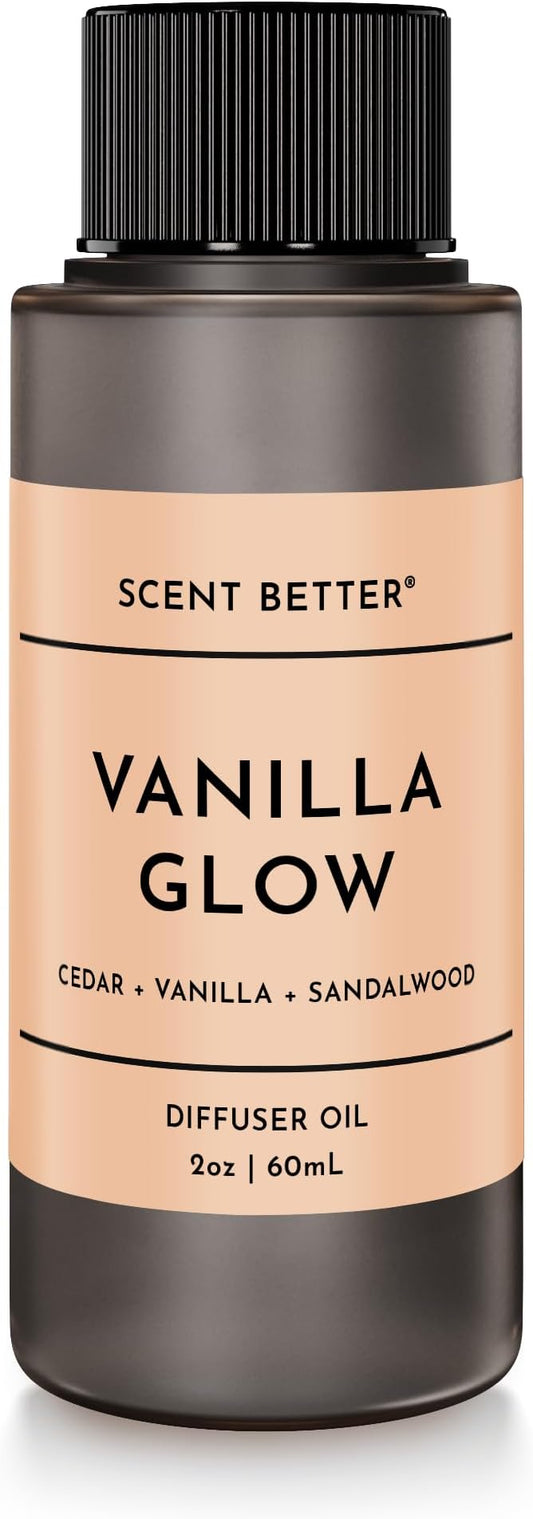 Scent Better Vanilla Glow Aroma Essential Oil Blend: an Aromatherapy Blend of Vanilla, Amber, and Sandalwood for Ultrasonic Diffusers & Nebulizers (2 Fl Oz, 60 mL) - Bloomnest