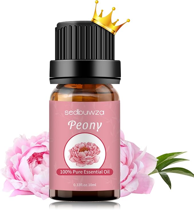 Sedbuwza Peony Essential Oil, Pure Organic Peony Fragrance Oil for Diffuser, Humidifier, Soap, Candle, Perfume Sedbuwza