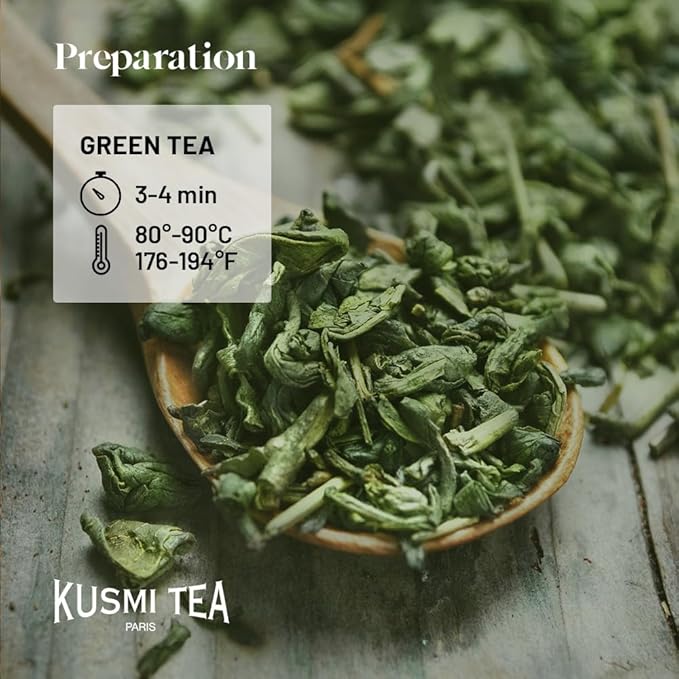 Kusmi Tea - Organic Green Tea Variety Box - Gift Idea for Men and Women - Spearmint Green Tea, Jasmine Tea - A Selection of 5 Iconic Flavors - Loose Leaf Tea - 5 Tins of 0,9 oz - Bloomnest