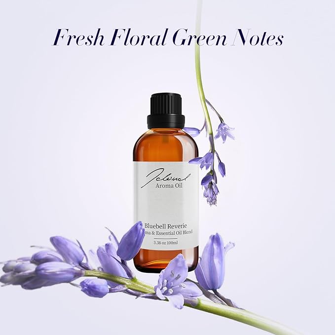 JCLOUD Bluebell Reverie Essential Oil for Diffuser - Hotel Diffuser Oil & Home Luxury Scents - Pure Aromatherapy Diffuser Oil with Bluebell, Jasmine and Amber, Natural & Pet Safe - 100mL JCLOUD