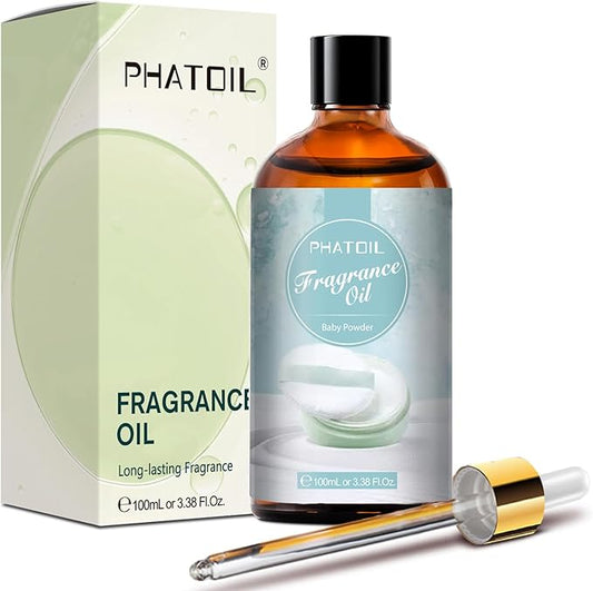 PHATOIL Baby Powder Fragrance Oils for Aromatherapy, 3.38FL.OZ Diffuser Oils for Home, Perfect for Aromatherapy, Humidifiers, Yoga, DIY Candle and Soap Making - 100ml - Bloomnest