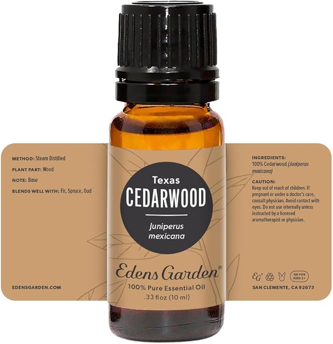 Edens Garden Cedarwood- Texas Essential Oil- 100% Pure Premium Grade, Undiluted, Natural, Therapeutic, Aromatherapy, The Best for Diffuser, Candle, Laundry, Hair 10 ml (.33 fl oz) - Bloomnest