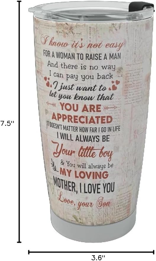Macorner Mothers Day, Birthday Gifts for Mom, Women & Christmas Gifts From Son, Kids, Stainless Steel Tumbler 20oz - Bloomnest