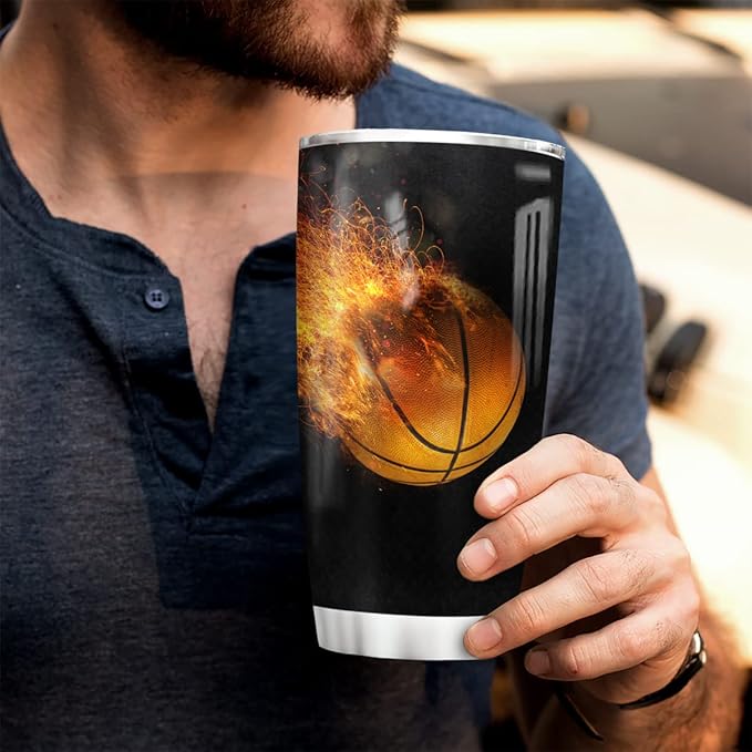 Wassmin Personalized Basketball Tumbler Sports Cups With Lids Gifts For Players Lovers Fan Coach Stainless Steel Insulated Tumblers 20oz 30oz Coffee Travel Mug Birthday Christmas Presents - Bloomnest