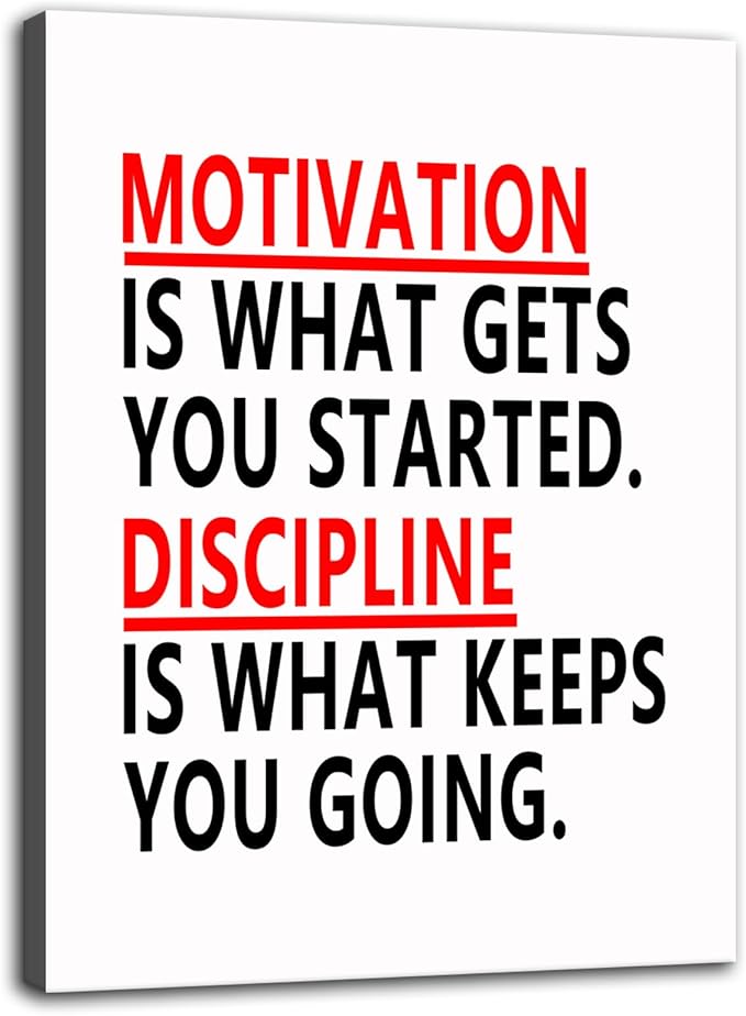 Inspirational Canvas Wall Art Office Wall Decor Motivational Painting Inspiring Entrepreneur Discipline Posters Prints Motivation Artwork Decor Framed for Home Office Classroom[30''W x 40''H] - Bloomnest