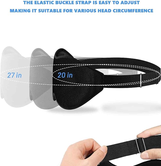 Sleep Eye Mask for Side Sleeper, Lash Extensions 3D Contoured Cup Sleeping Mask for Men Women, Travel Blackout Night Blindfold Eye Shade Cover with Adjustable Strap (Black-Side Sleeper) - Bloomnest