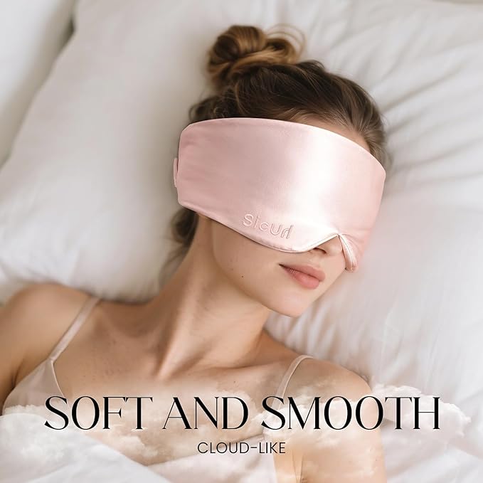 Eyelash Sleeping Mask for Lash Extensions 23 Momme 100% Mulberry Silk Sleep Mask, Soft Pressureless, Blackout Sleep Mask for Side Sleeper All Night Sleep, Travel Accessories for Women - Bloomnest