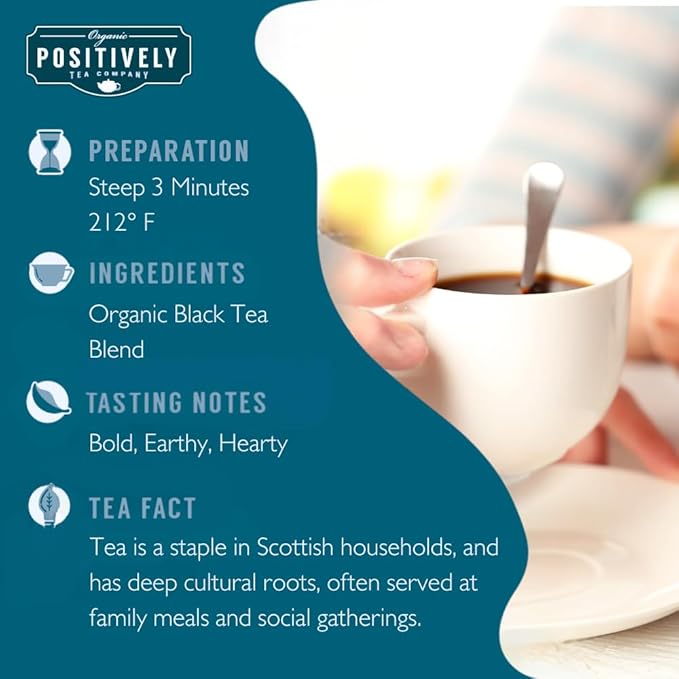 Organic Positively Tea Company, Scottish Breakfast Black Tea, Loose Leaf, 4 Ounce - Bloomnest