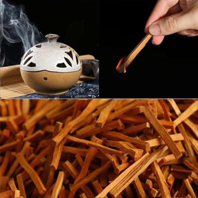 Sandalwood Sticks Incense Wood Smudge Sandal Powder-Bag Incense Sandalwood Wood Fragrant Palo Santo Stick Burning Strips for Fragrance Home Relaxation and Meditation Abaodam