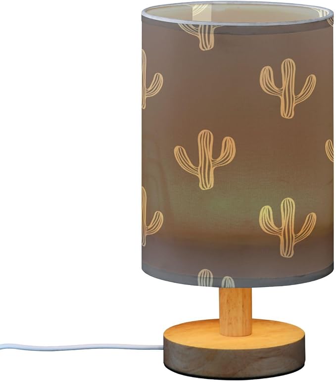 Yuiboo Nightstand Lamp Western Cactus Plant Boho Mexicana Cacti Black Table Top Lamp with USB Lamp for Kids Room Nursery - Bloomnest