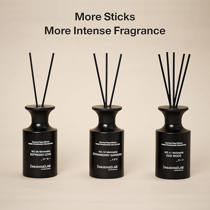 M&SENSE Reed Diffuser Set, 10.14 oz Non Toxic Reed Diffuser Strawberry Gardenia Scented Home Fragrance Aromatherapy Diffuser for Bedroom Bathroom Office Home Decor Housewarming Gift