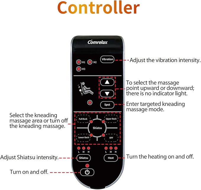 Shiatsu Back Massager with Heat, Massage Chair Pad for Full Back, Seat Massager for Office/Home,Gift for Father/Mother - Bloomnest