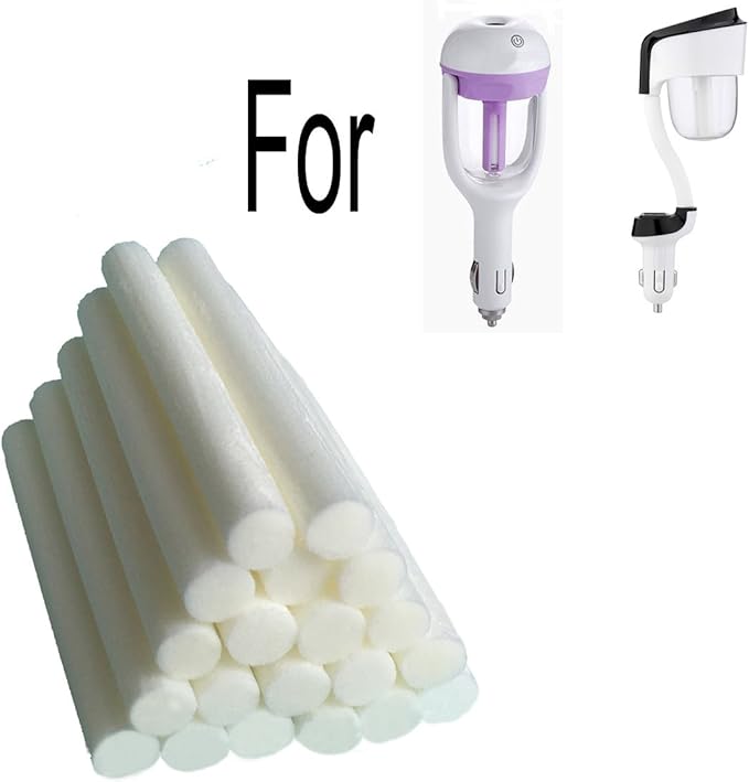 20-Pack Car Diffuser Sponges Refill Sticks Humidifier Filter Wick Replacement, Absorbent sponge sticks, 2.75 X 0.31 Inch for Car Mini Humidifier Ultrasonic Aroma Diffuser - Bloomnest