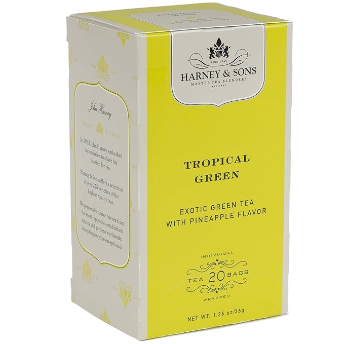 Harney & Sons Tea Bags Tropical Green 20 Count - Bloomnest