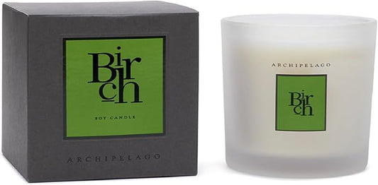 Archipelago Botanicals Hand-Poured Soy Wax Blend Scented Candle with Fragrance Oils, Lead-Free Cotton Wicks, Glass Candle Jar with Gift Box, Burns Approx. 60 Hours, Birch, 10 Oz. - Bloomnest