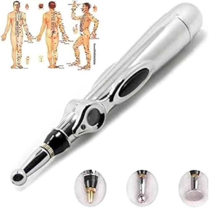 Zeerkeer Acupuncture Pen 3-in-1 Electronic Acupuncture Pen for Pain Relief, Powerful Meridian Energy Pulse Massage Pen, Includes Massaging Gel Zeerkeer