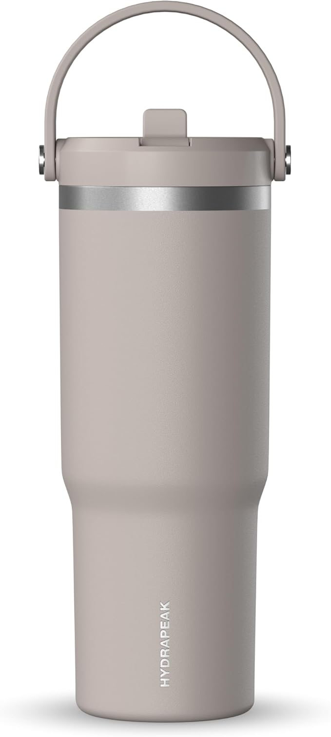 Hydrapeak Nomad 32 oz Tumbler with Handle and Straw Lid, Leakproof, Double Insulated, 32oz Cup Stainless Steel (Mocha) - Bloomnest