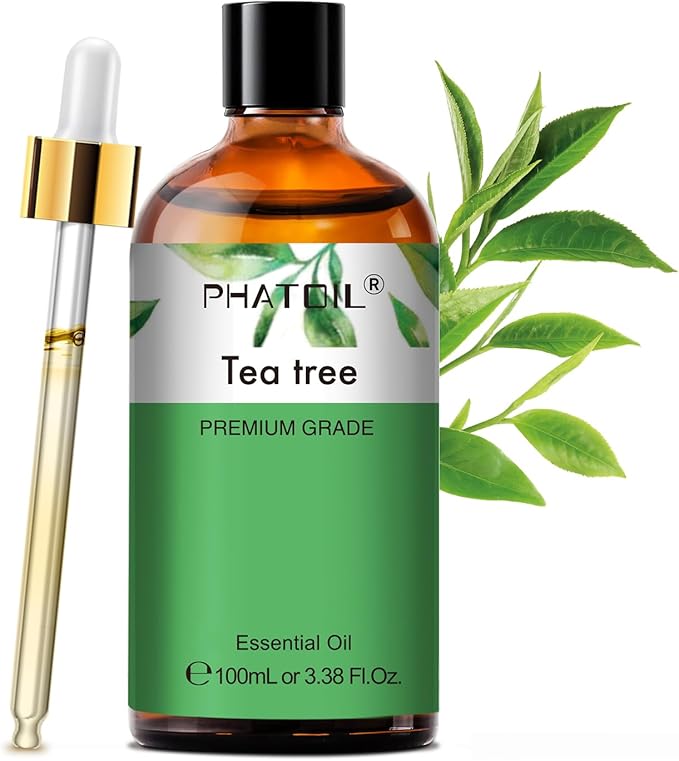 PHATOIL Pure Tea Tree Essential Oil, 100% Pure Therapeutic Grade Premium Oil for Hair Care, Nail Care, Skin Care, Aromatherapy 3.38Fl Oz - Bloomnest