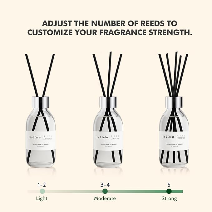 Clesh Reed Diffuser Set, 6.7 oz Cedar Scented Diffuser with Sticks, Home Fragrance Reed Diffuser for Bathroom Shelf Decor - Bloomnest