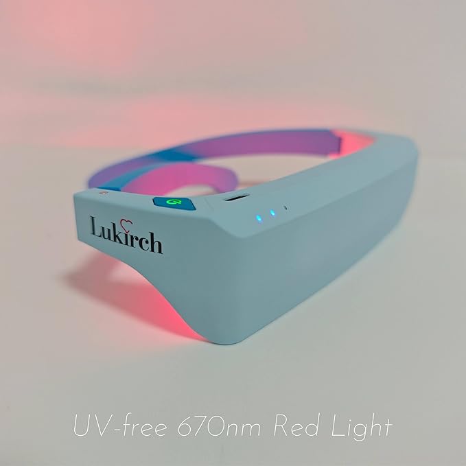 Red Light Therapy Glasses 670nm - Supports Eye Comfort & Visual Wellness, Wearable Red Light Therapy Glasses - UV-Free LED Light, Helps Relieve Eye Fatigue (Red Light) Lukirch