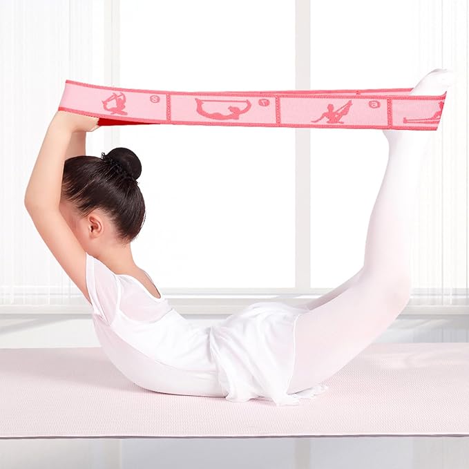 Adjustable Stretch Strap for Kids, 8-Loop Elastic Resistance Band for Children Gymnastics, Ballet Dance, Yoga, Stuff，Pilates & Flexibility Training, Home Exercise Equipment for Girls - Bloomnest