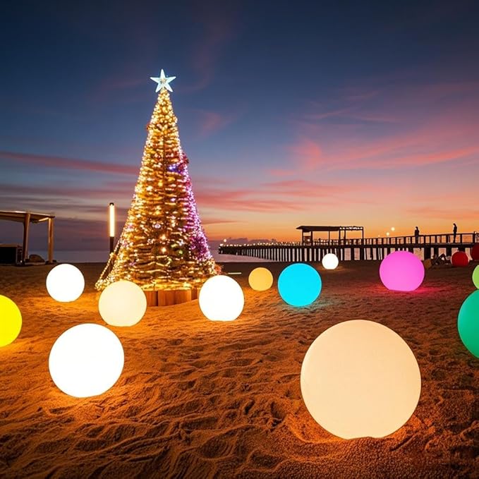 Globe Floor Lamp, 14-inch LED Ball Light with Remote,16 RGB Color Dimmable Rechargeable Nursery Globe Lamp, Waterproof Glowing Orb Light for Indoor Outdoor Lighting Decors - Bloomnest