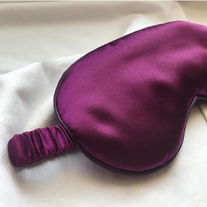 Silk Satin Sleeping Eye Mask, Dark Purple Sleep Eye Mask Night Blindfold for Women and Men, Soft Breathable Blackout Eyeshade Eye Cover for Travel, Wedding Bridesmaid Gift - Bloomnest