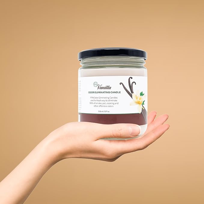 Candle Set Vanilla Odor Eliminating – 2 Pack - 12oz – Long-Lasting Soy Wax Candles – Neutralizes Pet, Kitchen & Smoke Odors – Clean Burn, Eco-Friendly, Aromatherapy Candle - Bloomnest
