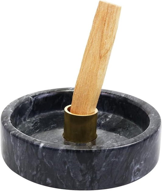 Handmade Natural Marble Incense Holder for Sticks and Cones-with 9 Holes,Multi-Functional Incense Burner Holder for Incense Sticks and Cones,Perfect Home Decor(Black Marble, 4.7inch - Bloomnest