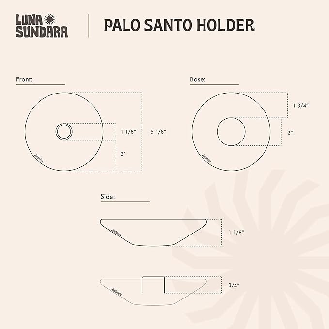 Palo Santo Holder with 5 Sticks - Luna Sundara Handmade Ceramic Incense Burner - Peach Chulucanas Pottery from Peru - Smudge Bowl for Sage - Aromatherapy Gift Set LunaSundara