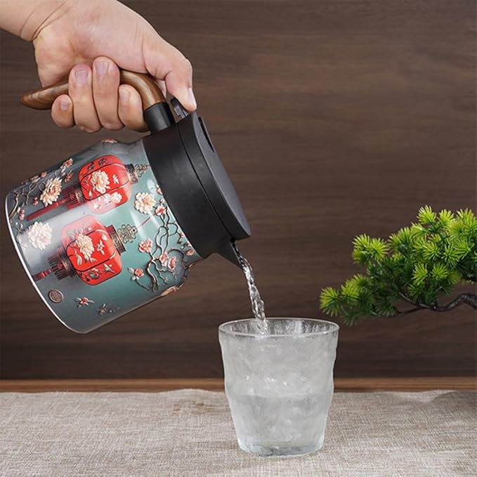 Vintage Floral Teapot with Built In Infuser, 2025 New Stainless Steel Thermal Teapot 1000ml Large Capacity to Meet Daily Needs (Pattern 11)