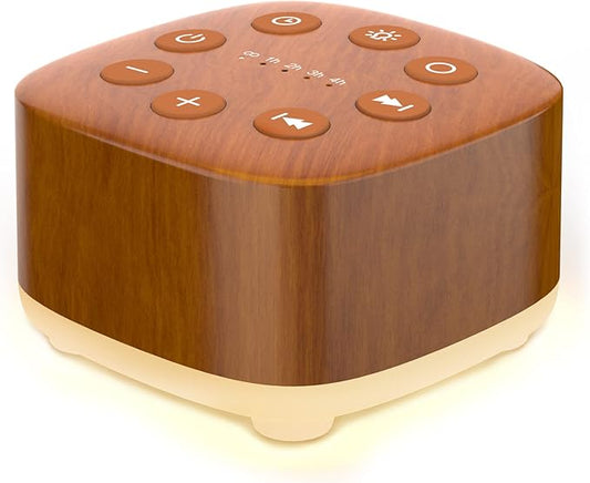 Meditation White Noise Machine Sound Machine 30 Soothing Sounds 12 Night Light 5 Auto-Off Timer Portable Sleep Machine for Travel Powered by AC or USB Sleep Therapy for Baby Kids Adults (Wood Grain) - Bloomnest