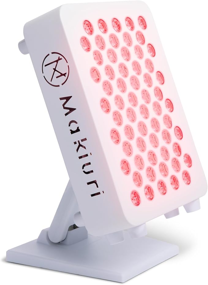 Makiuri Red Light Therapy Panel for Face & Body | 630 nm, 660nm, 810nm, 830nm, 850nm | Clinical Grade Red & Near-Infrared LED Light Therapy (5 Wavelengths) | High Irradiance | Mercury (White 60 LED) Makiuri