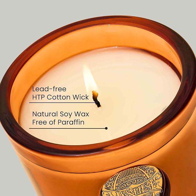 M&SENSE Natural Soy Candle | Noir Air& Neon Orange | 9.2 oz, 50H Burn Time | Luxury Scented Candle for Relaxation, Gifting, Home Décor | Ideal for Bedroom, Office, Party Ambiance - Bloomnest