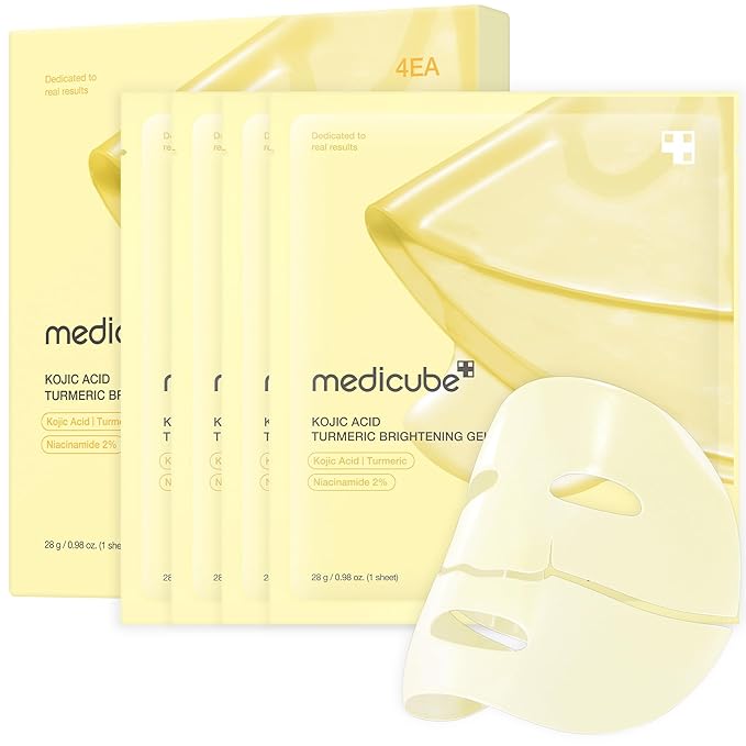 medicube Jelly Gel Mask with Brightening Kojic Acid Turmeric | Overnight Face Mask for Glass Glow Skin | Elasticity, Hydrating, Firming and Radiance Boosting | Korean Skincare, 28g x 4ea - Bloomnest