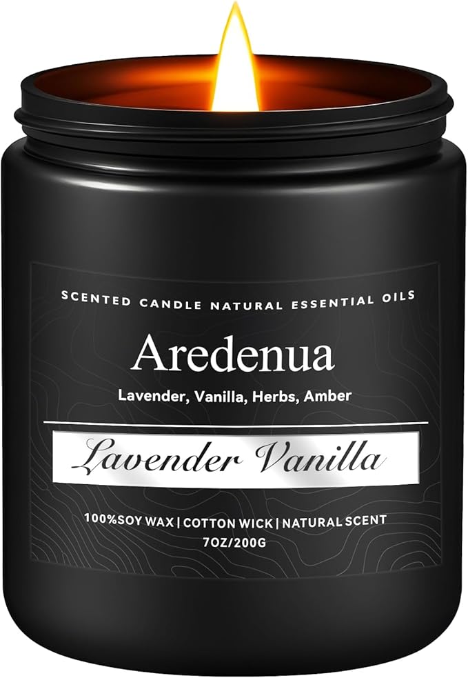 Lavender Vanilla Candle | Candle Gifts, Soy Candles for Home Scented, Aromatherapy Gifts for Women Men - 7oz Scented Candles for Home, 50 Hours Burn Time, Perfect for Relaxing Home Fragrance - Bloomnest