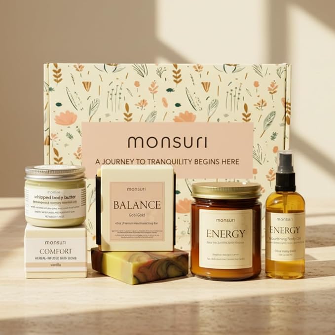 Gifts for Best Friend Woman | Bestie Boost Self Care Gift Set. 5-Piece Pampering At Home Spa Kit with Candle, Bath Bomb, Body Butter, Soap Bar, Body Oil. Best Friend Birthday Gifts for Women - Bloomnest