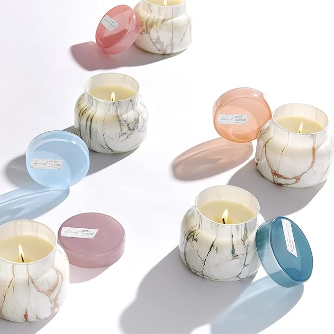 Capri Blue Modern Marble Jar Candles - Luxury Scented Candles for Home - Long Lasting Soy Wax Blend - Scented Home Decor Gifts - Havana Vanilla (8 oz) - Bloomnest
