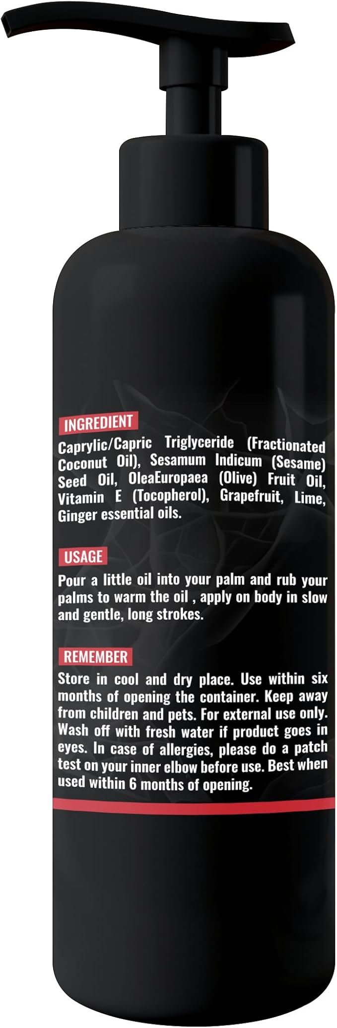 Organic - Grapefruit Full Edible Body Massage Oil - Refreshing, Calming | No Stain & Non-Sticky | with Fractionated Coconut Oil, Grapefruit & Lime Oil - 8.45 Fl Oz - Bloomnest