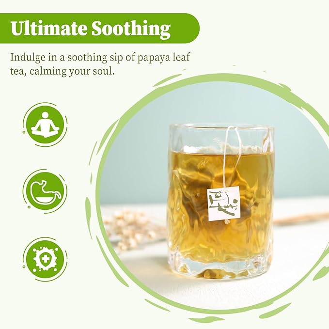 FullChea - Papaya Leaf Tea Bags, 50 Teabags - Natural Herbal Tea with Dried Papaya Leaves - Caffeine-Free Wellness Tea - Bloomnest
