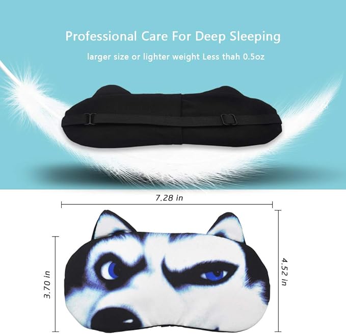 Tphon Sleep Mask for Adult Kids Boys Girls Funny Blindfolds Soft Cute Animal Sleeping Masks with Adjustable Strap for Travel Naps Shift Works Games - Bloomnest