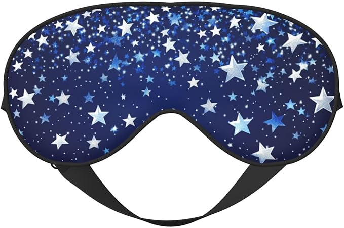Sleep Eye Mask Blue Beautiful Shining Star Sleep Mask for Women Men Comfortable Eye Mask with Adjustable Strap Soft Eye Cover Blindfold for Travel Yoga Nap Shift Work - Bloomnest