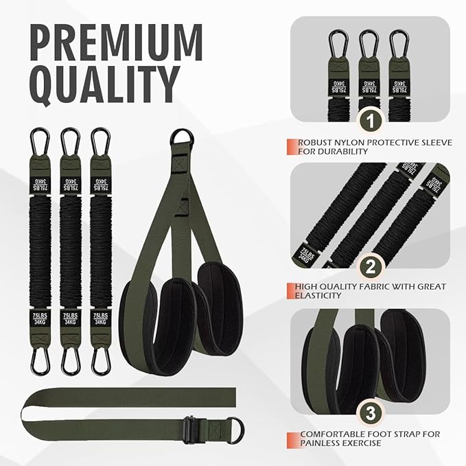 LEEKEY Resistance Bands Set for Pull-Up Assistance & Full-Body Training, Multi-Level Exercise Bands with Bag for Home Workouts, Physical Therapy, Strength Training (Men/Women) - Bloomnest