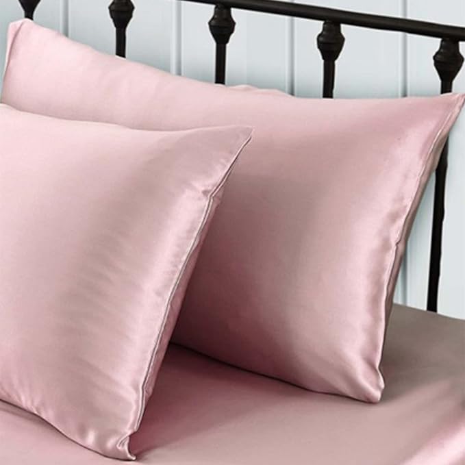 Pink Silk Pillowcase - Certified 22 Momme Organic Mulberry Silk, Silky Pillow Cases for Beauty Sleep, Anti-Wrinkle, Girly Gifts for Women, Premium Self Care Item, 1 Pc 20"x36" (King, Pink) - Bloomnest